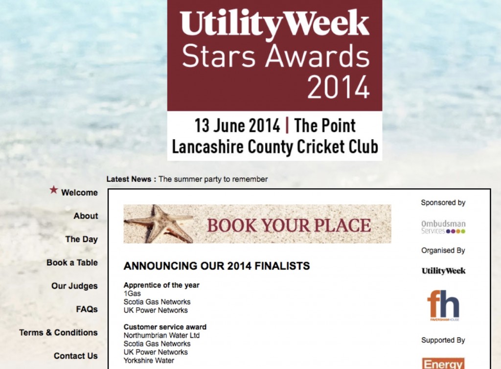 Utility Week Stars Awards 2014